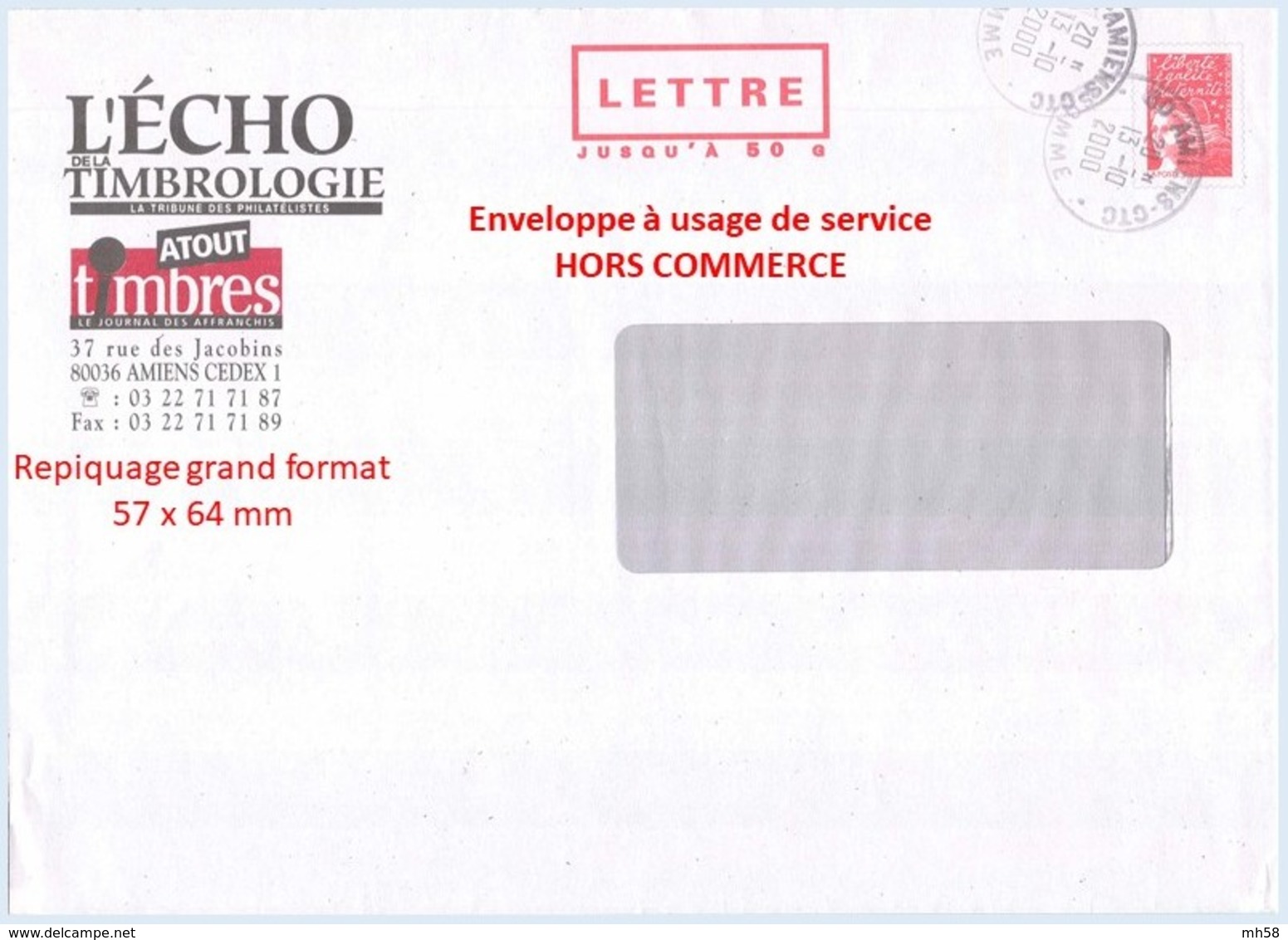 Entier FRANCE - PAP Enveloppe HORS COMMERCE Repiquage Echo Timbrologie Atout Timbres Oblitéré - TVP Luquet La Poste - Prêts-à-poster: TSC Et Repiquages Semi-officiels