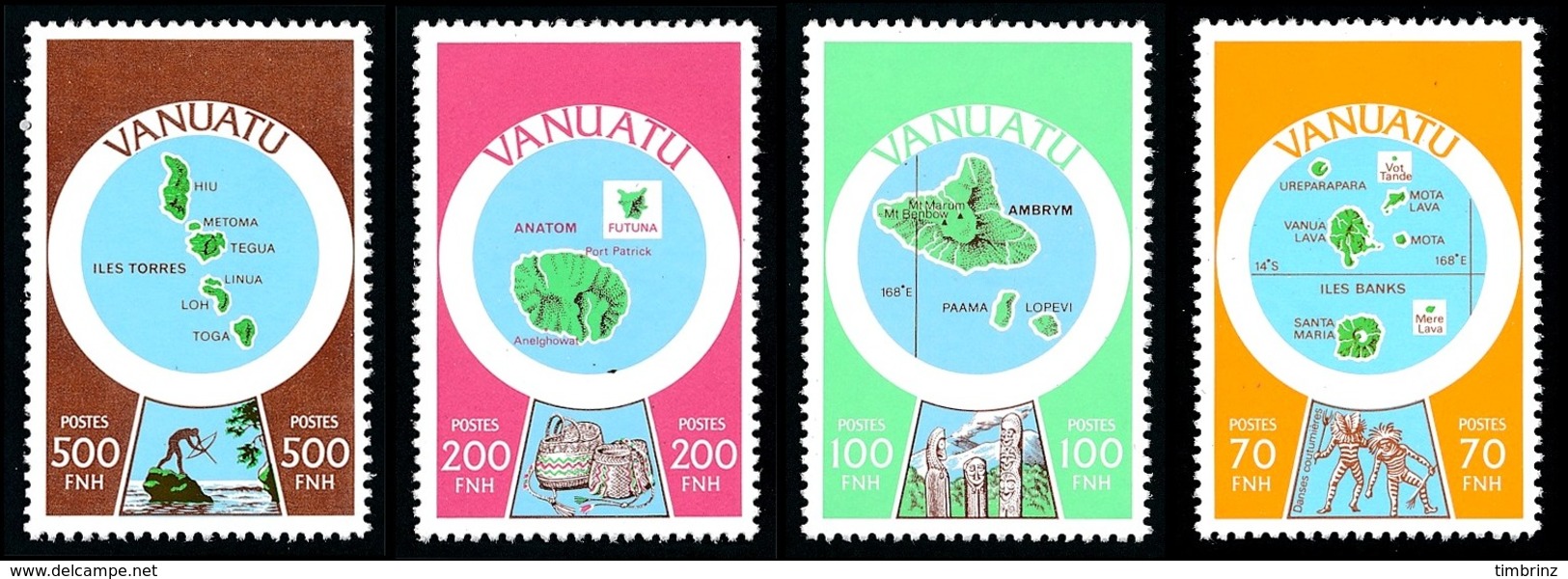 VANUATU 1980 - Yv. 583 à 595 ** TB  Cote= 40,00 EUR - Cartographie  (13 Val) POSTES  ..Réf.AFA23273 - Vanuatu (1980-...)