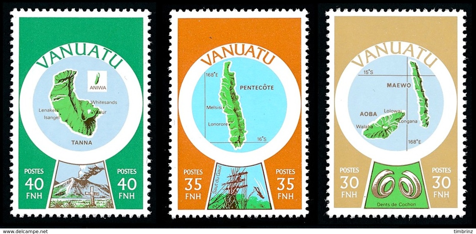 VANUATU 1980 - Yv. 583 à 595 ** TB  Cote= 40,00 EUR - Cartographie  (13 Val) POSTES  ..Réf.AFA23273 - Vanuatu (1980-...)