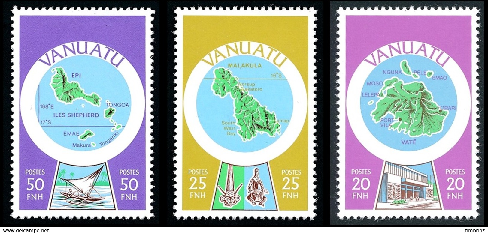 VANUATU 1980 - Yv. 583 à 595 ** TB  Cote= 40,00 EUR - Cartographie  (13 Val) POSTES  ..Réf.AFA23273 - Vanuatu (1980-...)