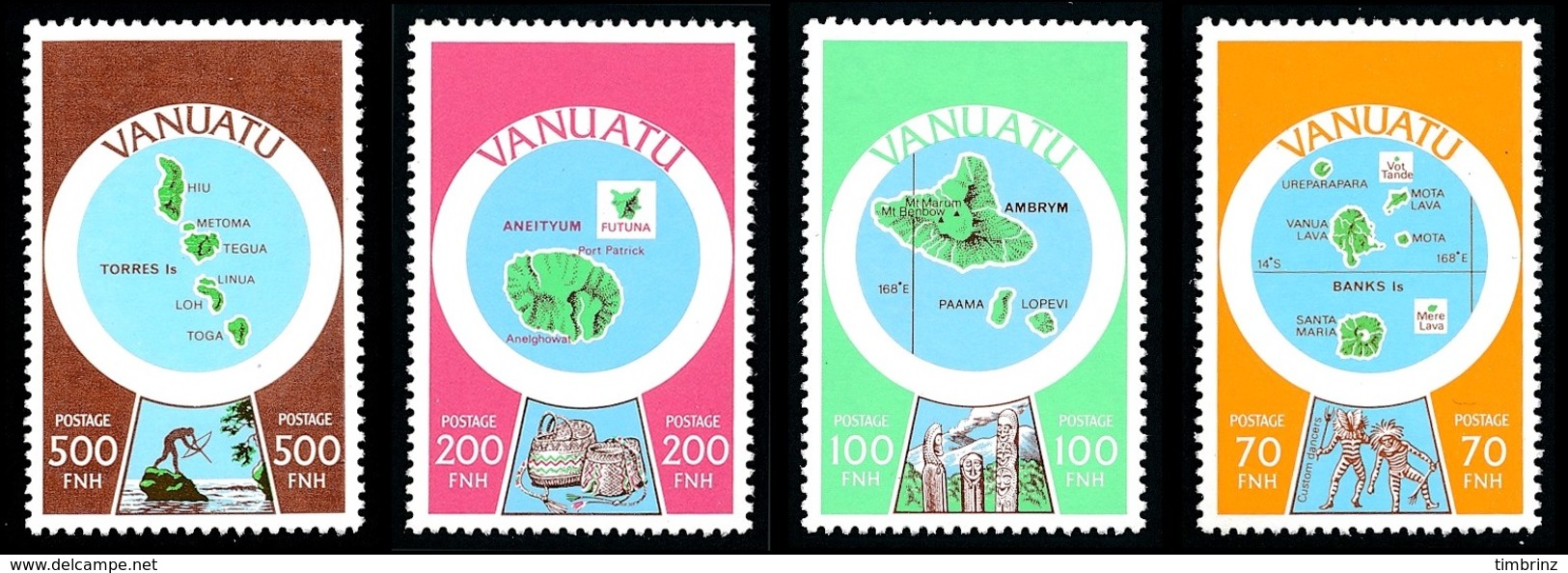 VANUATU 1980 - Yv. 596 à 608 ** TB  Cote= 40,00 EUR - Cartographie  (13 Val) POSTAGE  ..Réf.AFA23274 - Vanuatu (1980-...)