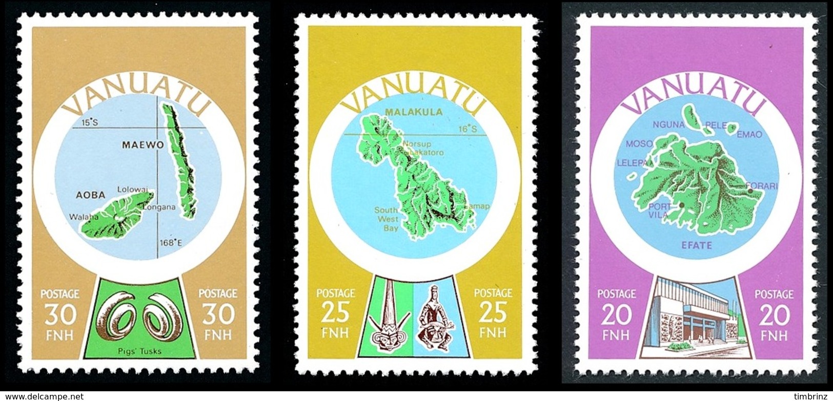 VANUATU 1980 - Yv. 596 à 608 ** TB  Cote= 40,00 EUR - Cartographie  (13 Val) POSTAGE  ..Réf.AFA23274 - Vanuatu (1980-...)