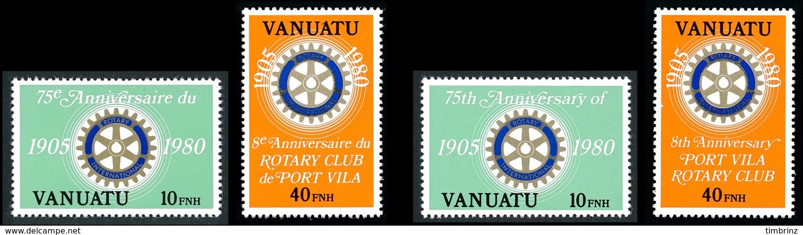 VANUATU 1980 - Yv. 609 610 611 612 ** TB  Cote= 3,20 EUR - Rotary (4 Val.) Légendes Fr. Et Angl.  ..Réf.AFA23275 - Vanuatu (1980-...)