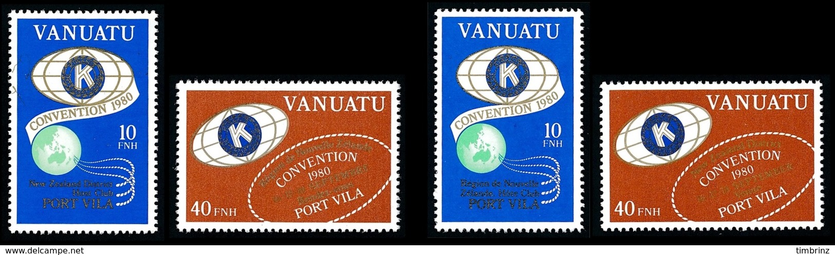 VANUATU 1980 - Yv. 613 614 615 616 ** Variété  Cote= 3,20 EUR - Convention (4 Val.) Légendes Fr. Et Angl.  ..Réf.AFA2327 - Vanuatu (1980-...)