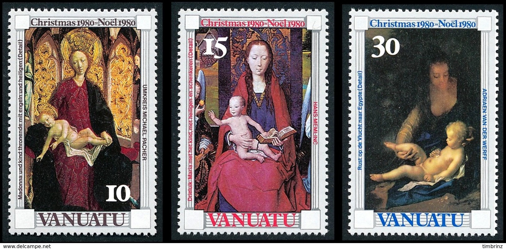 VANUATU 1980 - Yv. 617 618 619 ** TB  Cote= 2,35 EUR - Noël 80 (3 Val.)  ..Réf.AFA23277 - Vanuatu (1980-...)