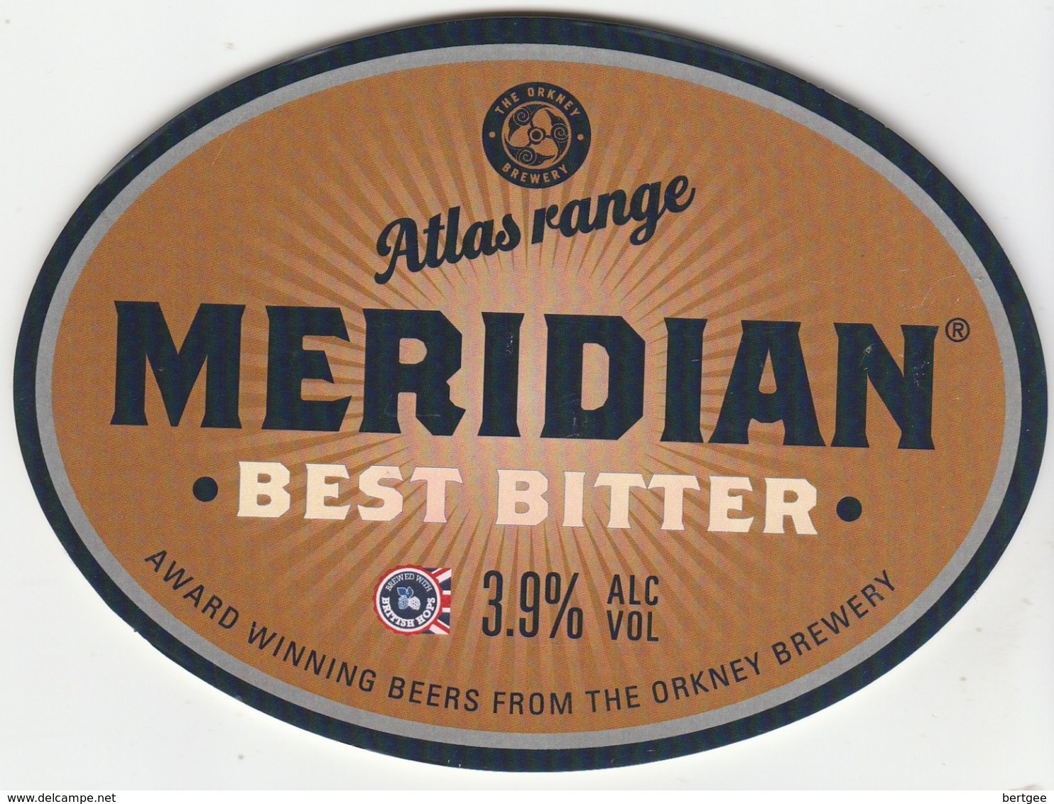 ORKNEY BREWERY (QUOYLOO, SCOTLAND) - MERIDIAN BEST BITTER - PUMP CLIP FRONT - Uithangborden