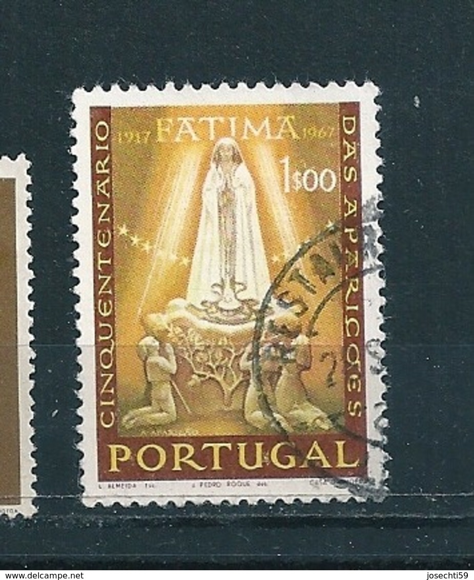 N° 1010 Cinquantenaire Des Apparitions De Fatima   Timbre Portugal (1967 ) Oblitéré Charnière - Oblitérés