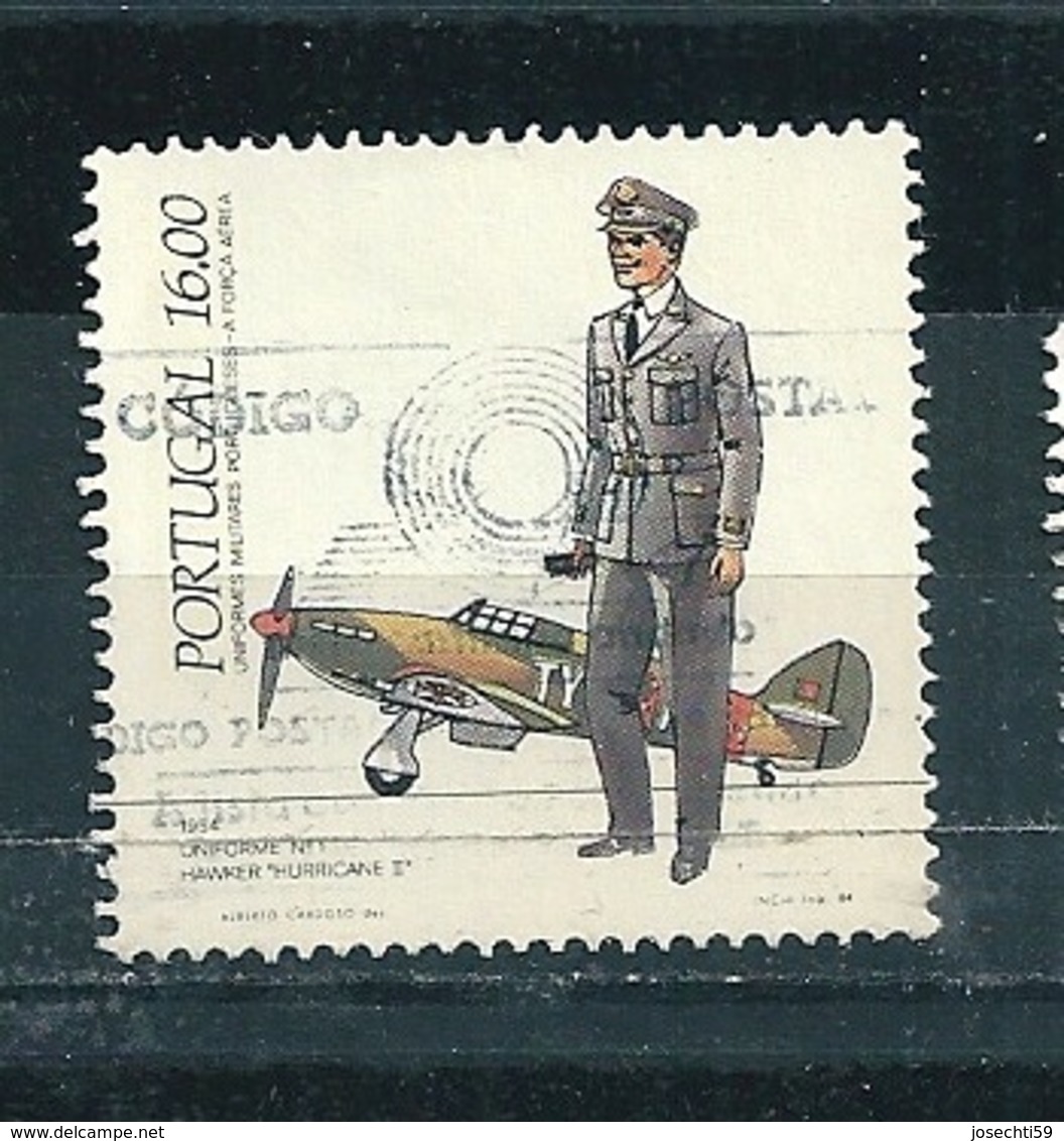 N° 1600 Aviation Pilote Et Hurricane  Timbre Portugal (1984 ) Oblitéré - Oblitérés