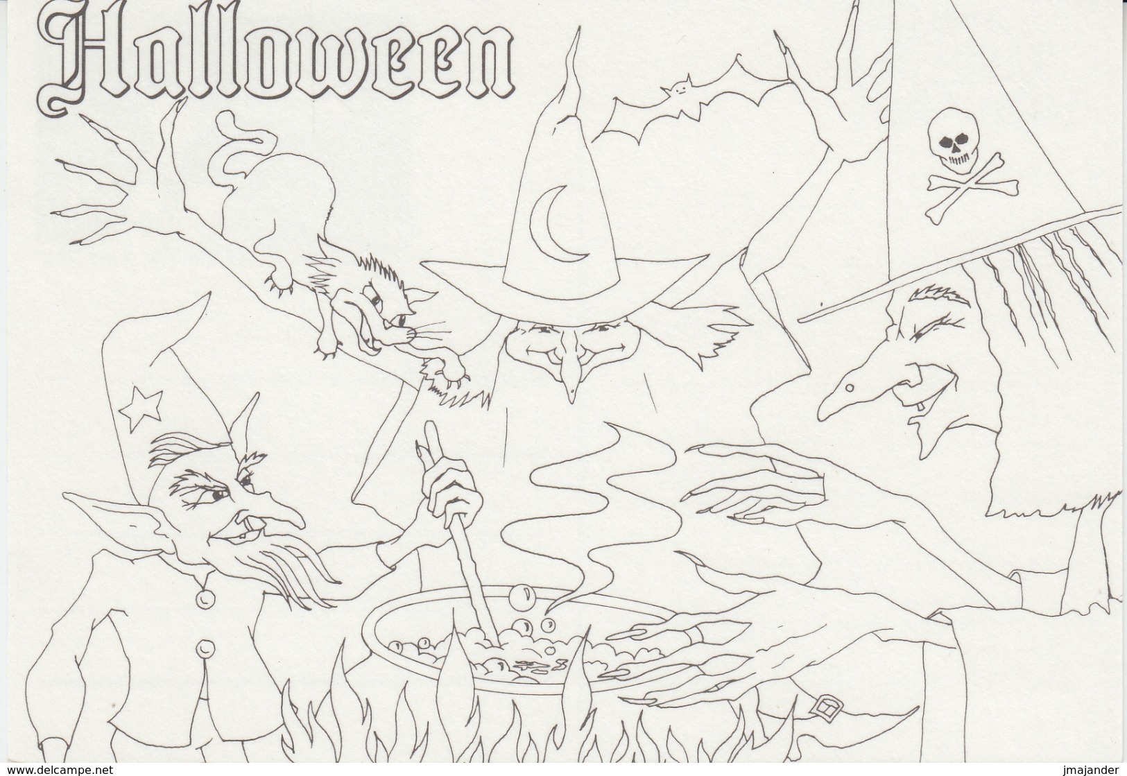 Ireland - Kiddy Colour Card: Halloween. Cat, Bat, Witches - Postal Stationery Card MNH ** - Interi Postali