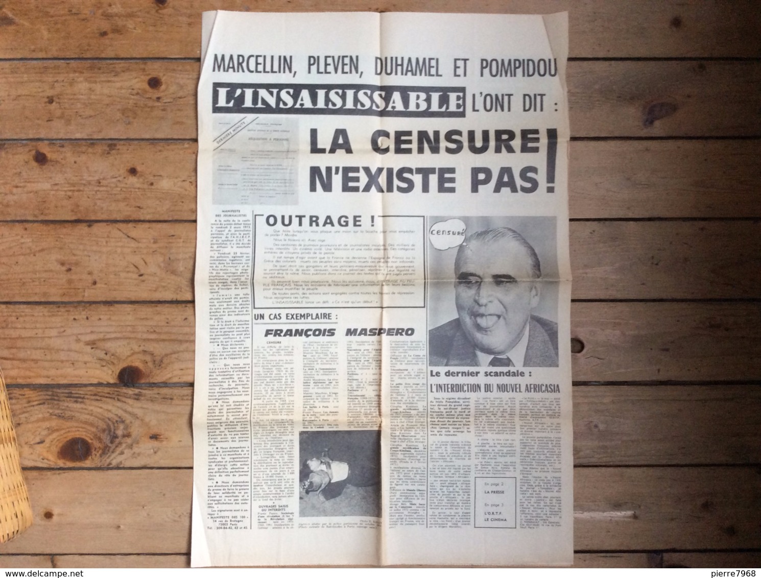 Journal Tract Politique :  L'INSAISISSABLE  La Censure N'existe Pas :dessins De Cabu Siné ...   - 1973 - Altri & Non Classificati