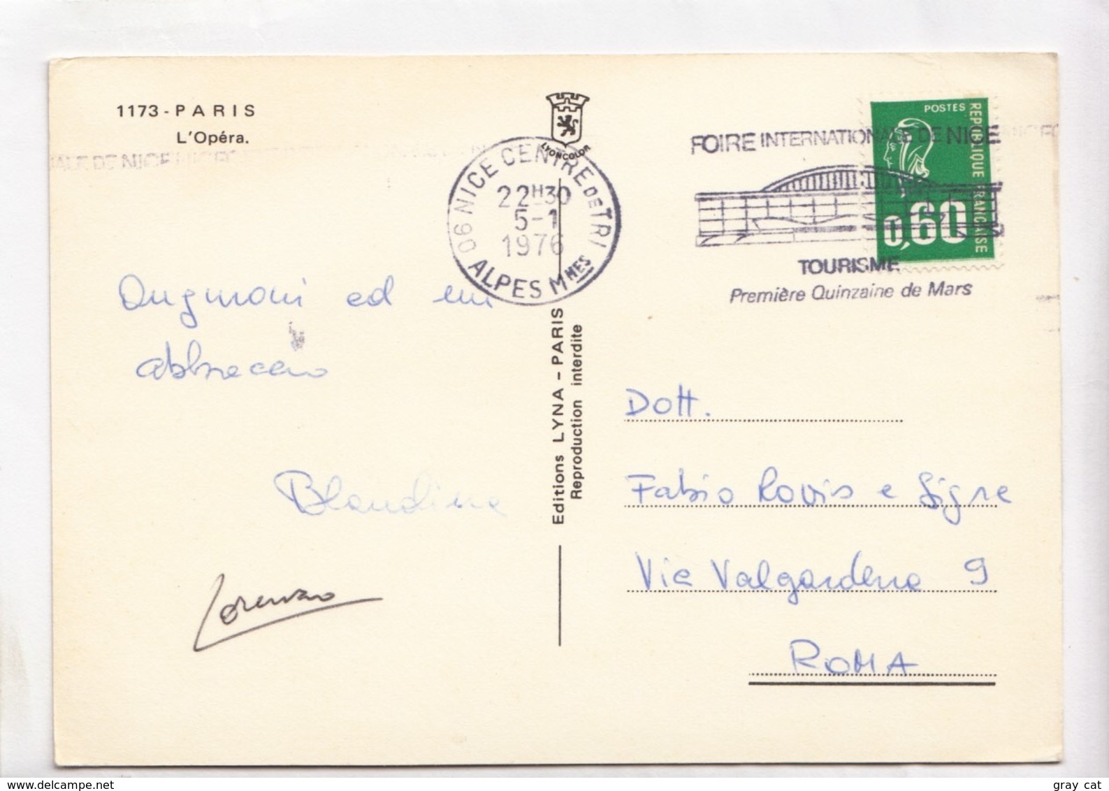 PARIS, L'Opera, 1976 Used Postcard [23525] - Other & Unclassified