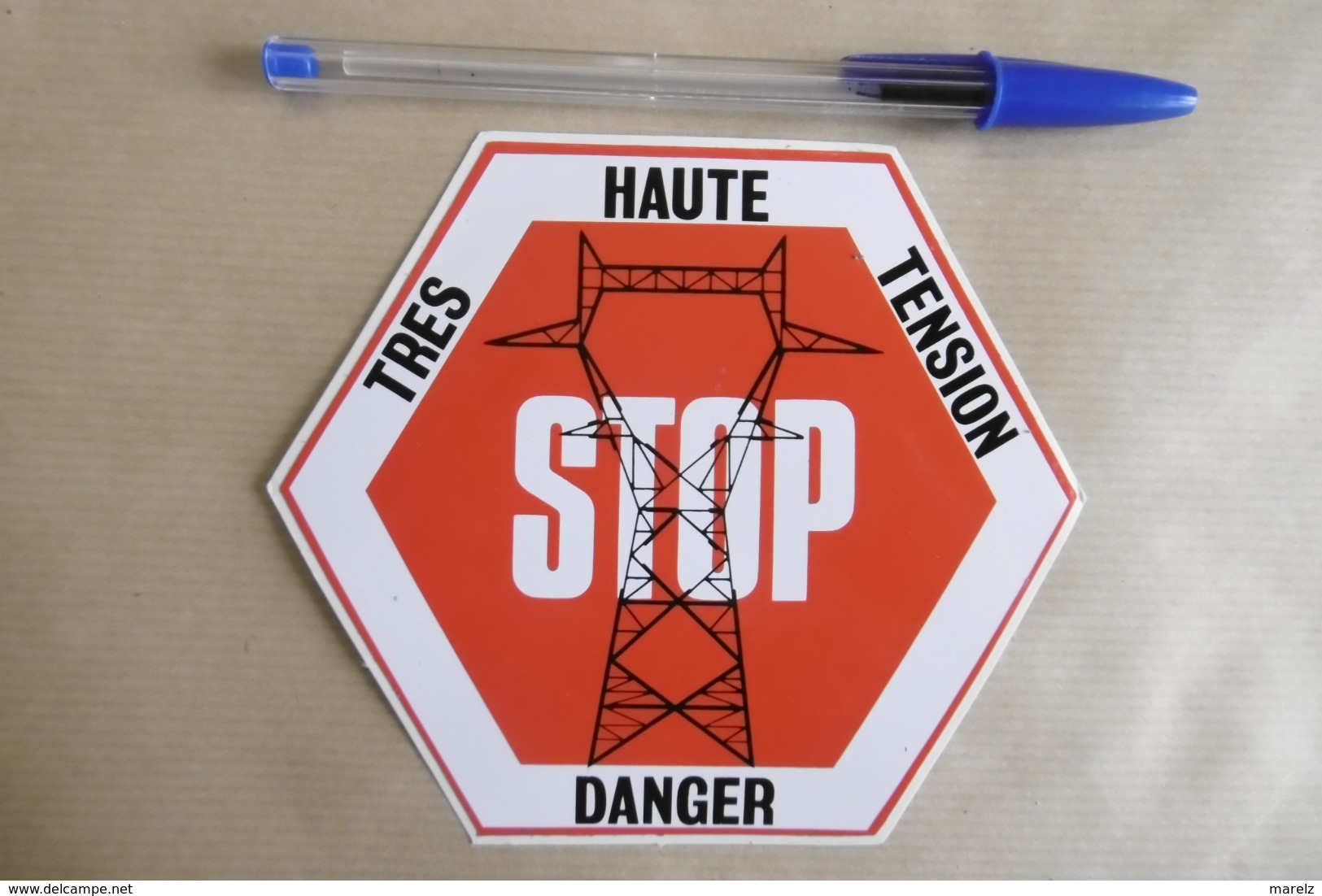 Autocollant Stickers - Pylône électrique TRES HAUTE TENSION STOP DANGER - Adesivi
