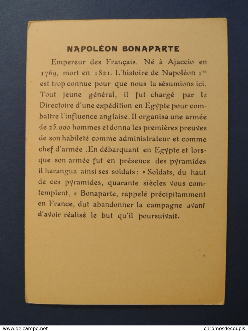 CHROMO  Didactique. Citation De BONAPARTE. Juillet 1798. Expédition En EGYPTE. Au Pied Des PYRAMIDES. - Autres & Non Classés