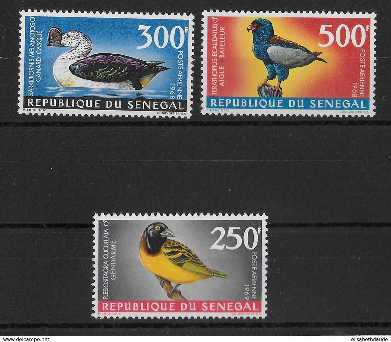 SENEGAL - OISEAUX / BIRDS - POSTE AERIENNE YVERT 65/67 ** MNH - COTE = 33.2 EUR - Sénégal (1960-...)