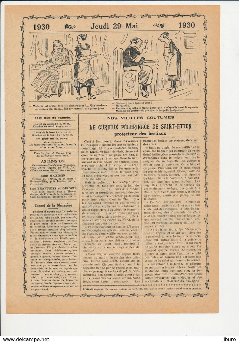 Presse 1930 Pélerinage De Saint-Etton ( Dompierre-sur-Helpe Baguette De Coudrier Bénite ) 226CH21 - Non Classés