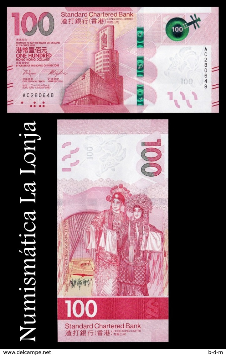 Hong Kong 100 Dollars Standard Chartered Bank 2018 (2019) Pick New SC UNC - Hongkong