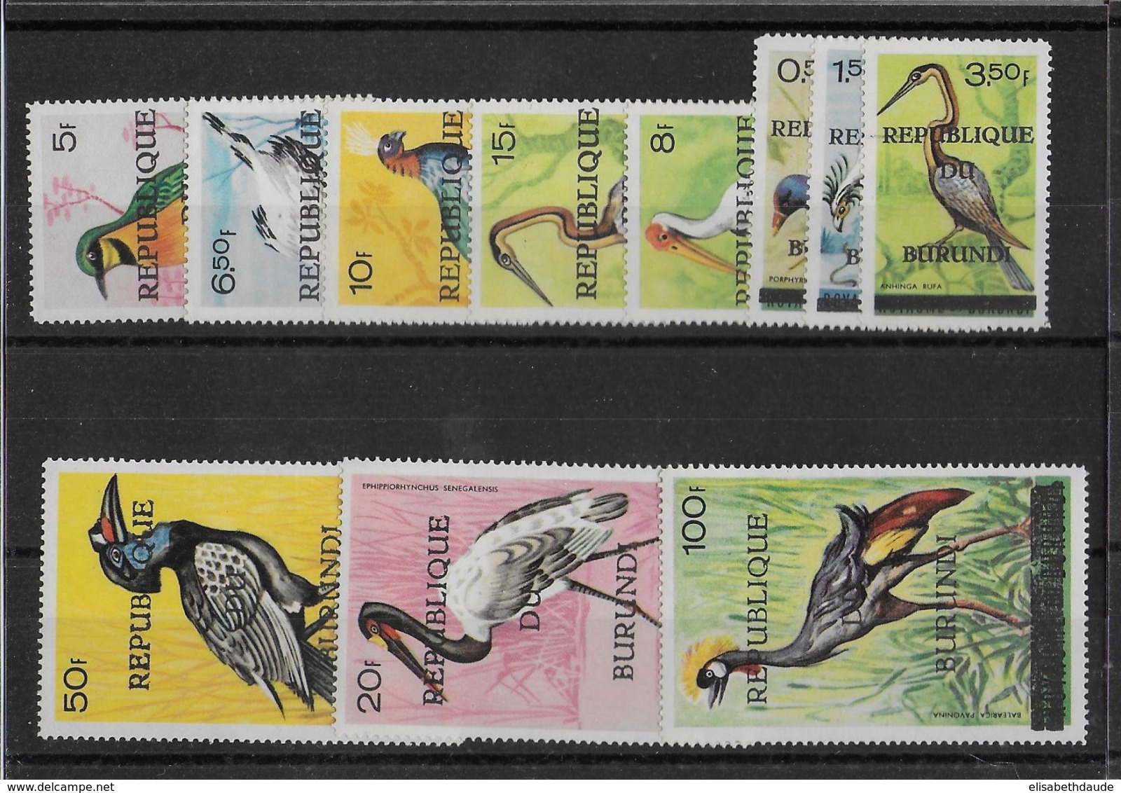 BURUNDI - OISEAUX -  YVERT 188/198 ** MNH - COTE = 35 EUR - Neufs