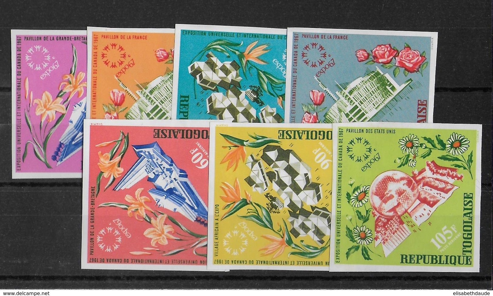 TOGO - FLEURS -  YVERT 536/538 + A71/74 NON DENTELES ** MNH - - Togo (1960-...)