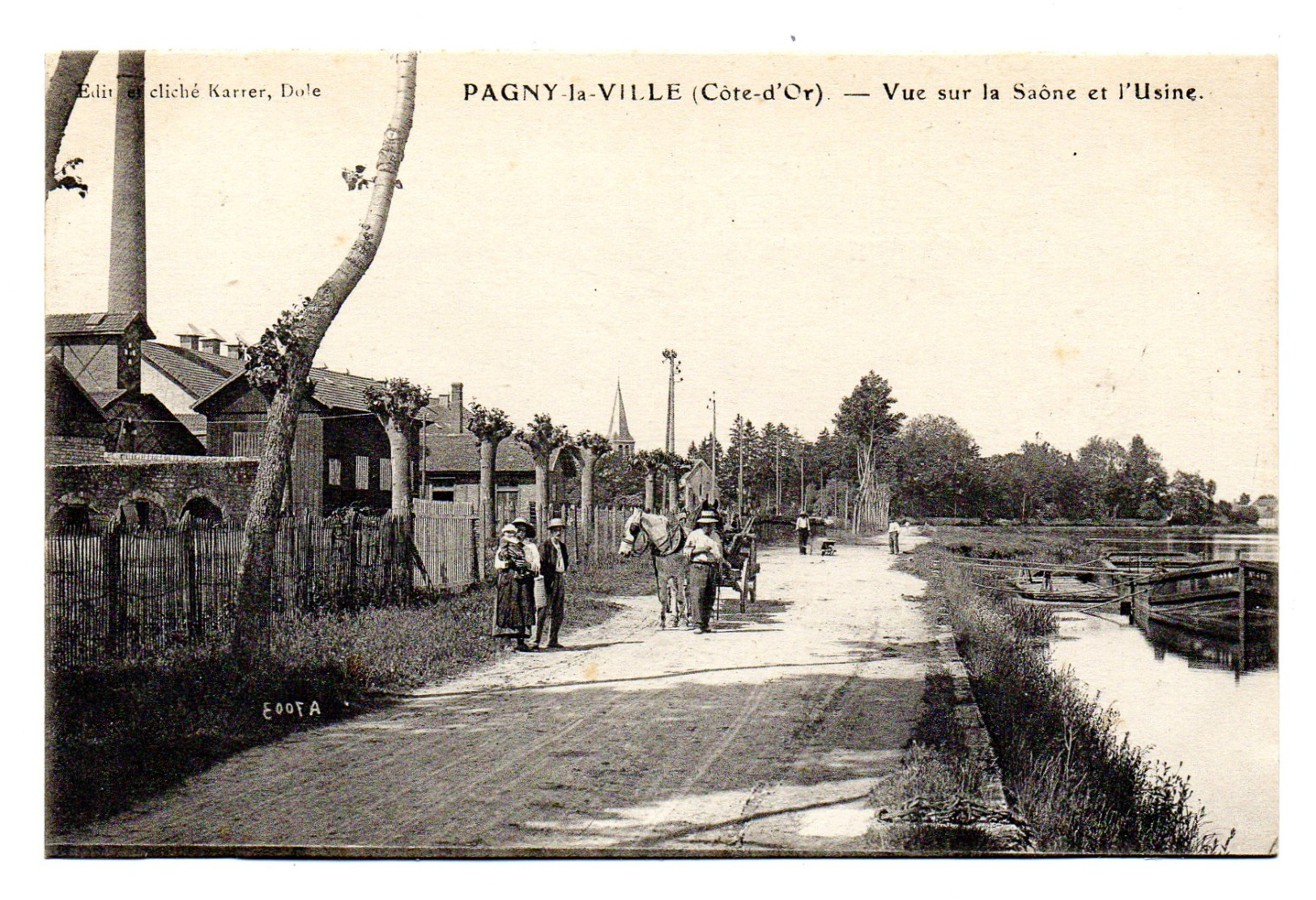 Pagny La Ville Vue Sur La Saone Et L Usine - Other & Unclassified