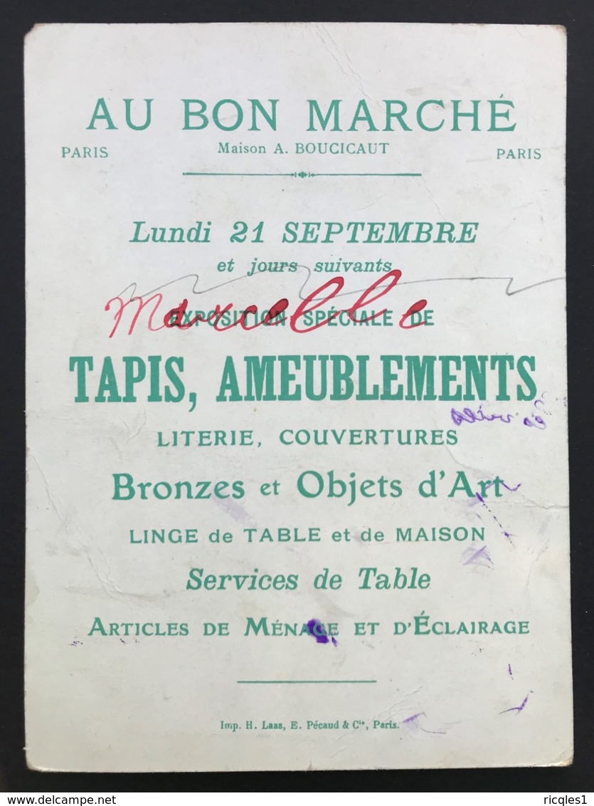 Au Bon Marché – Chromo – Epoque Louis XIV – Palais De Versailles – Imp. Laas & Pécard – LP-2A/4 - Au Bon Marché