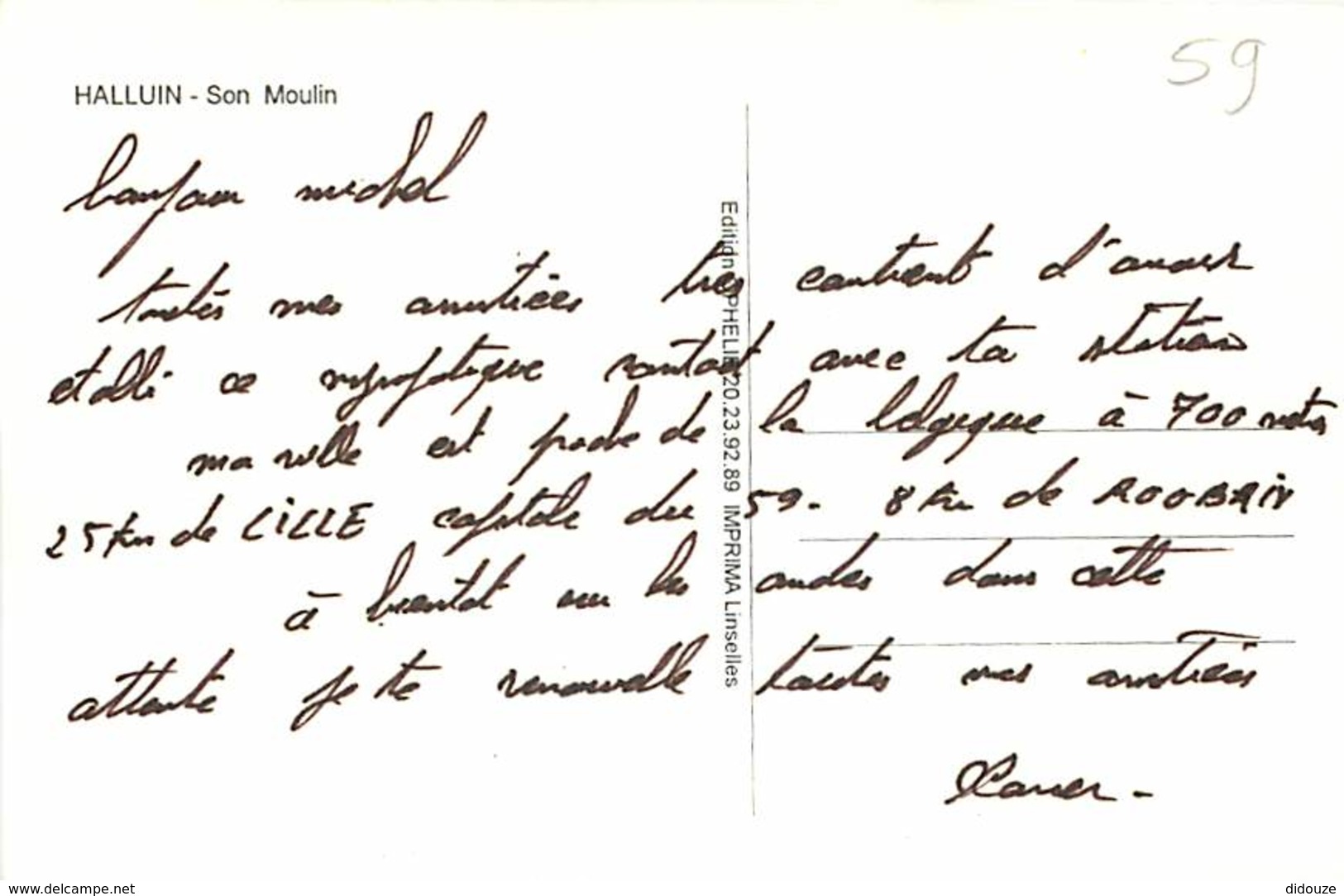 59 - Halluin - Le Moulin à Vent - Voir Scans Recto-Verso - Other & Unclassified