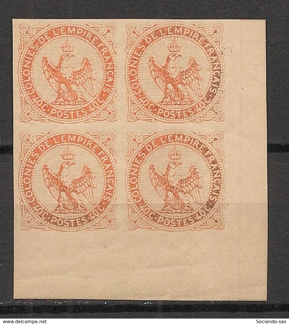 Colonies Générales - 1859 - N°Yv. 5 - Aigle Impérial 40c Vermillon - Bloc De 4 Signé Calves - Neuf Luxe ** / MNH - Keizerarend