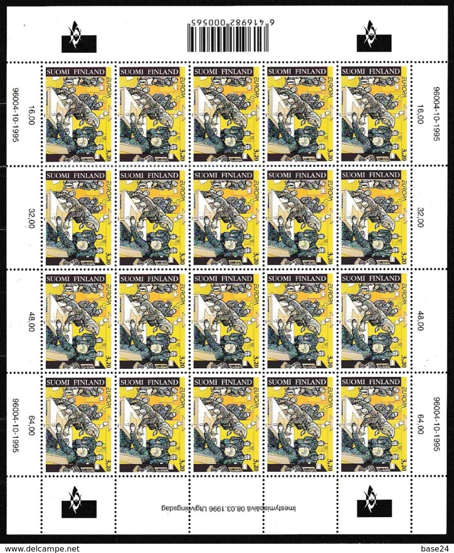 1996 Finlandia Finland EUROPA CEPT EUROPE 20 Serie In Minifoglio MNH** Minisheet - 1996