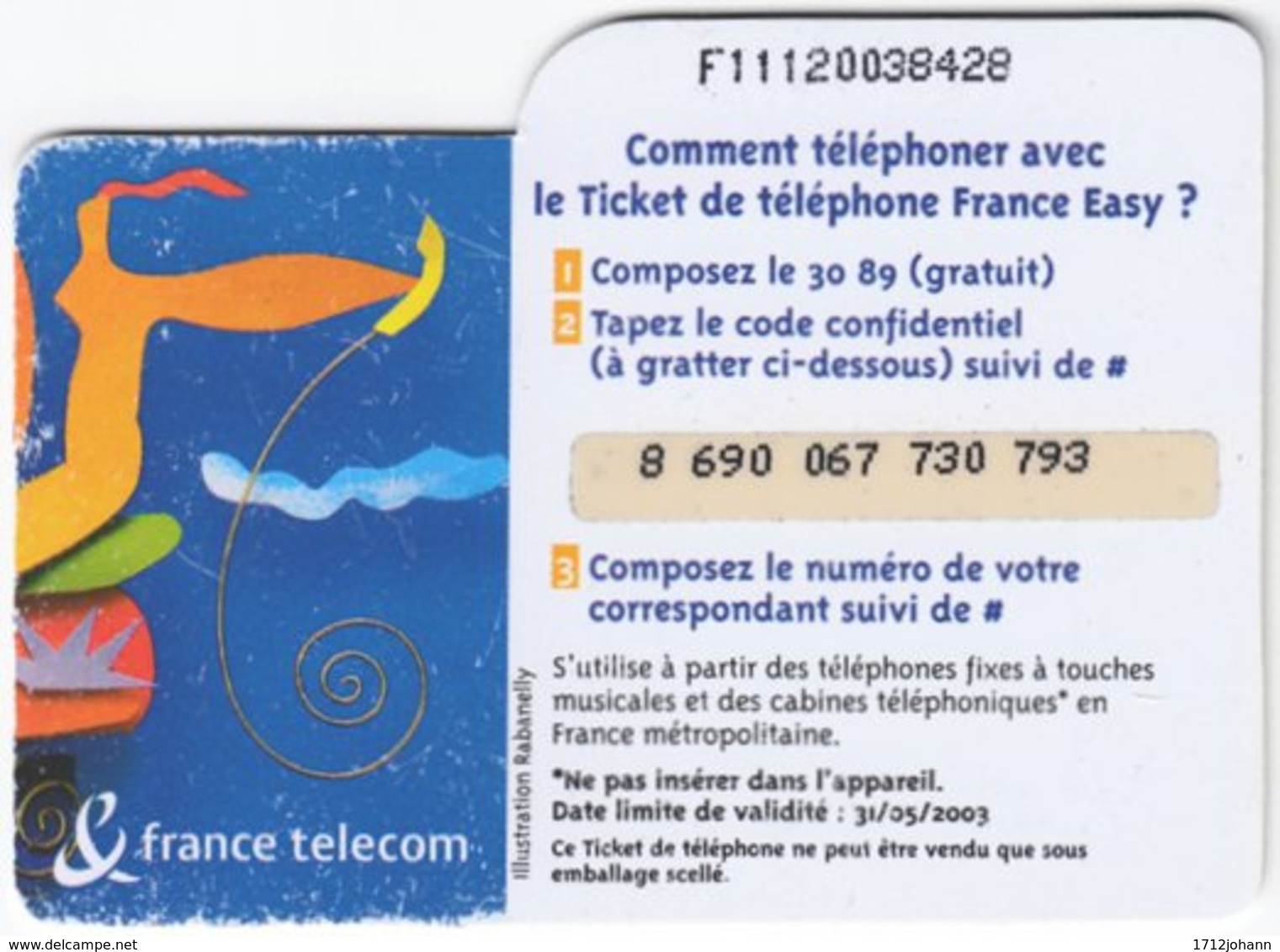 FRANCE C-607 Prepaid Telecom - Cartoon - Used - Nachladekarten (Refill)