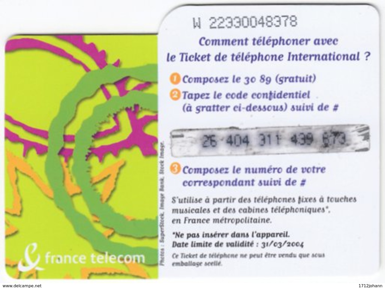 FRANCE C-609 Prepaid Telecom - Used - Nachladekarten (Refill)