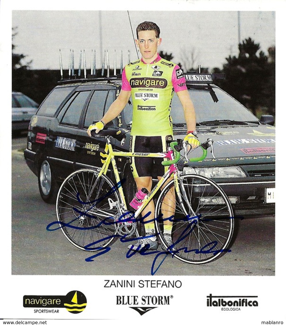 CARTE CYCLISME STEFANO ZANINI SIGNEE TEAM NAVIGARE 1993 - Cyclisme