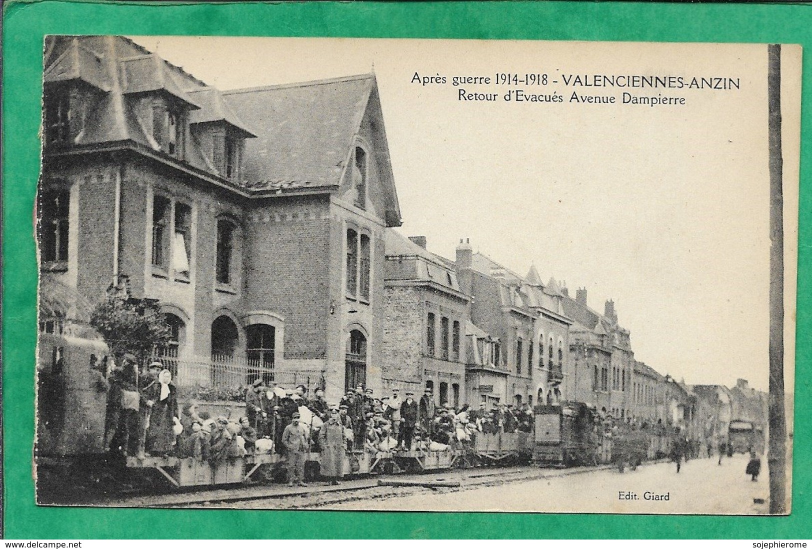 Valenciennes-Anzin (59) Après Guerre 1914-1918 Retour D'Evacués Avenue Dampierre 2scans - Valenciennes