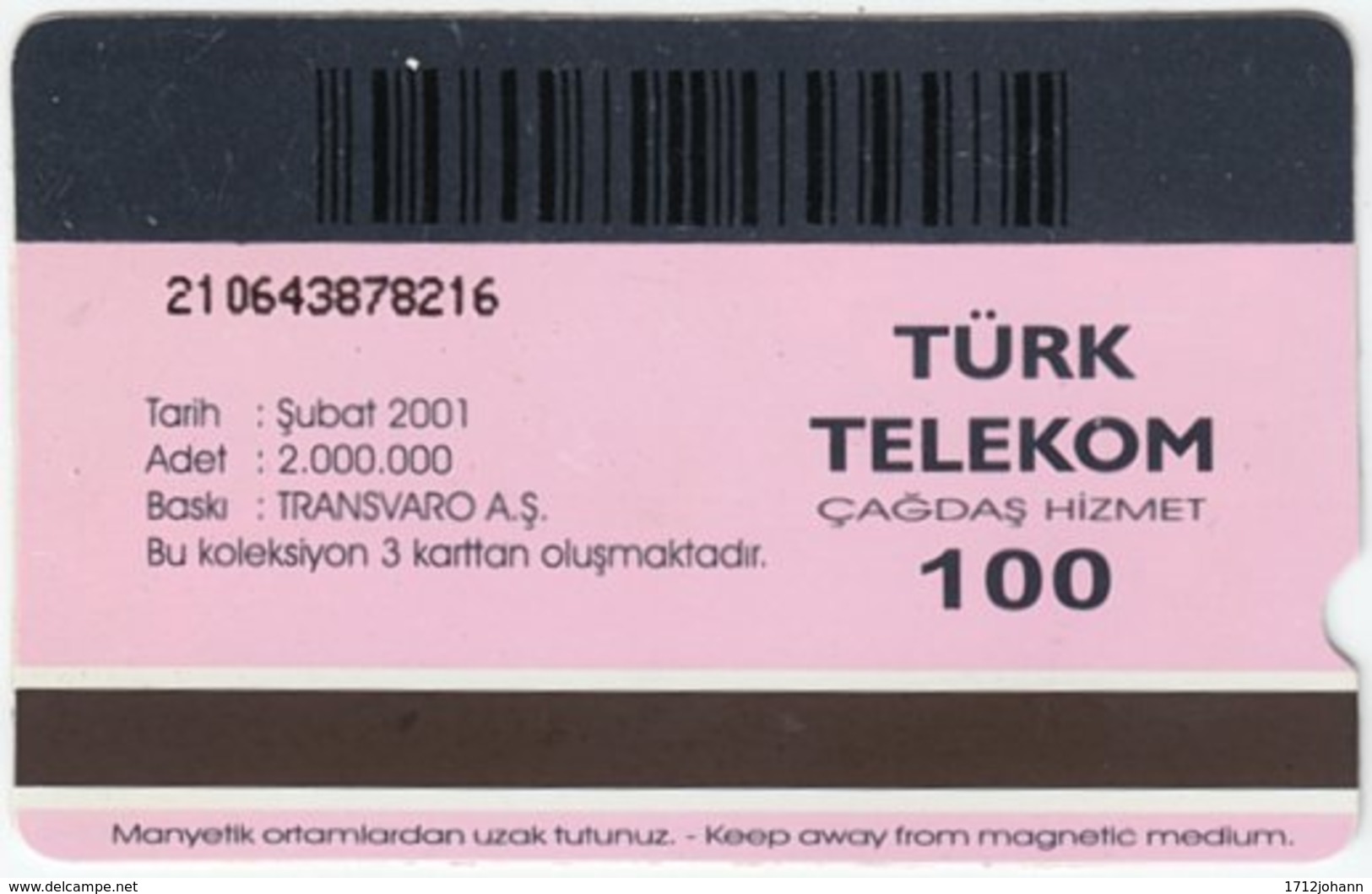 TURKEY B-033 Magnetic Telekom - Communication, Satellite - Used - Türkei