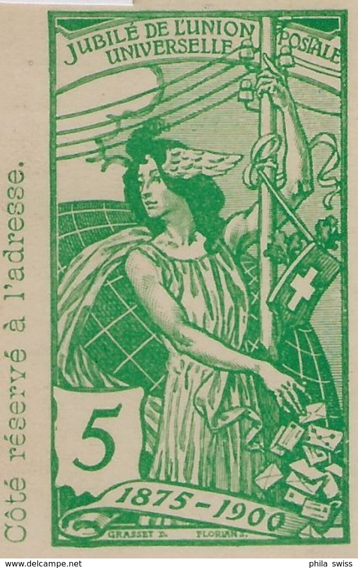 1900 UPU Postkarte - Neuchatel 6.IX.00 Rasierklingenstempel Aarau - Stamped Stationery