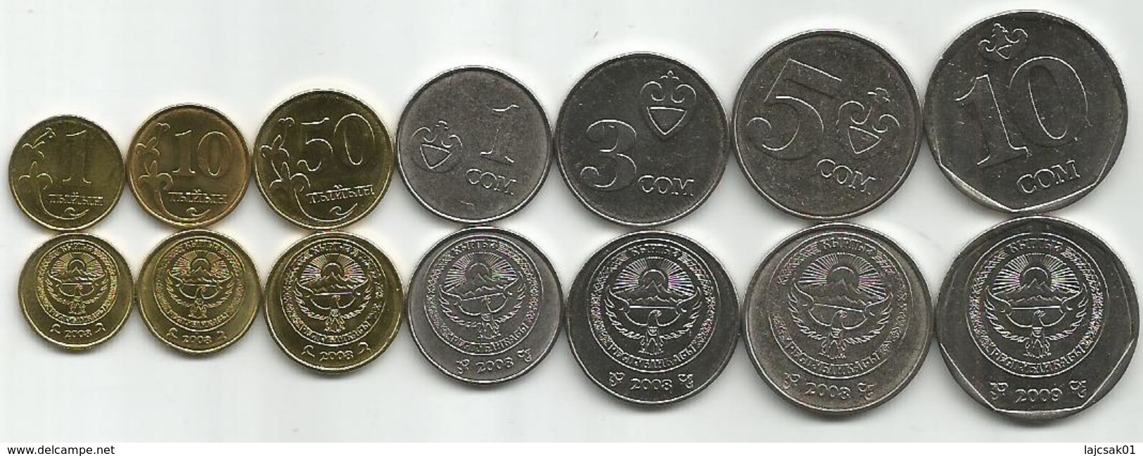 Kyrgyzstan 2008/09. Set Of 7 High Grade Coins - Kirgizië