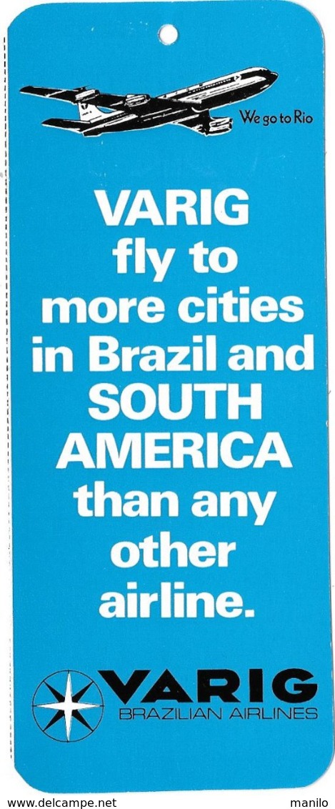 Etiquette à Bagages Compagnie D'aviation  VARIG BRAZILIAN AIRLINES  - 1e Cie Brésilienne Créée En 1927   - N'existe Plus - Etichette Da Viaggio E Targhette