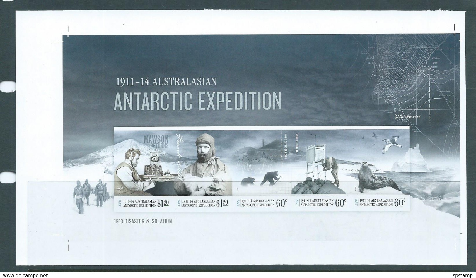 Australian Antarctic Territory 2013 Expedition Anniversary III Disaster & Isolation Imperforate Miniature Sheet MNH - Nuevos