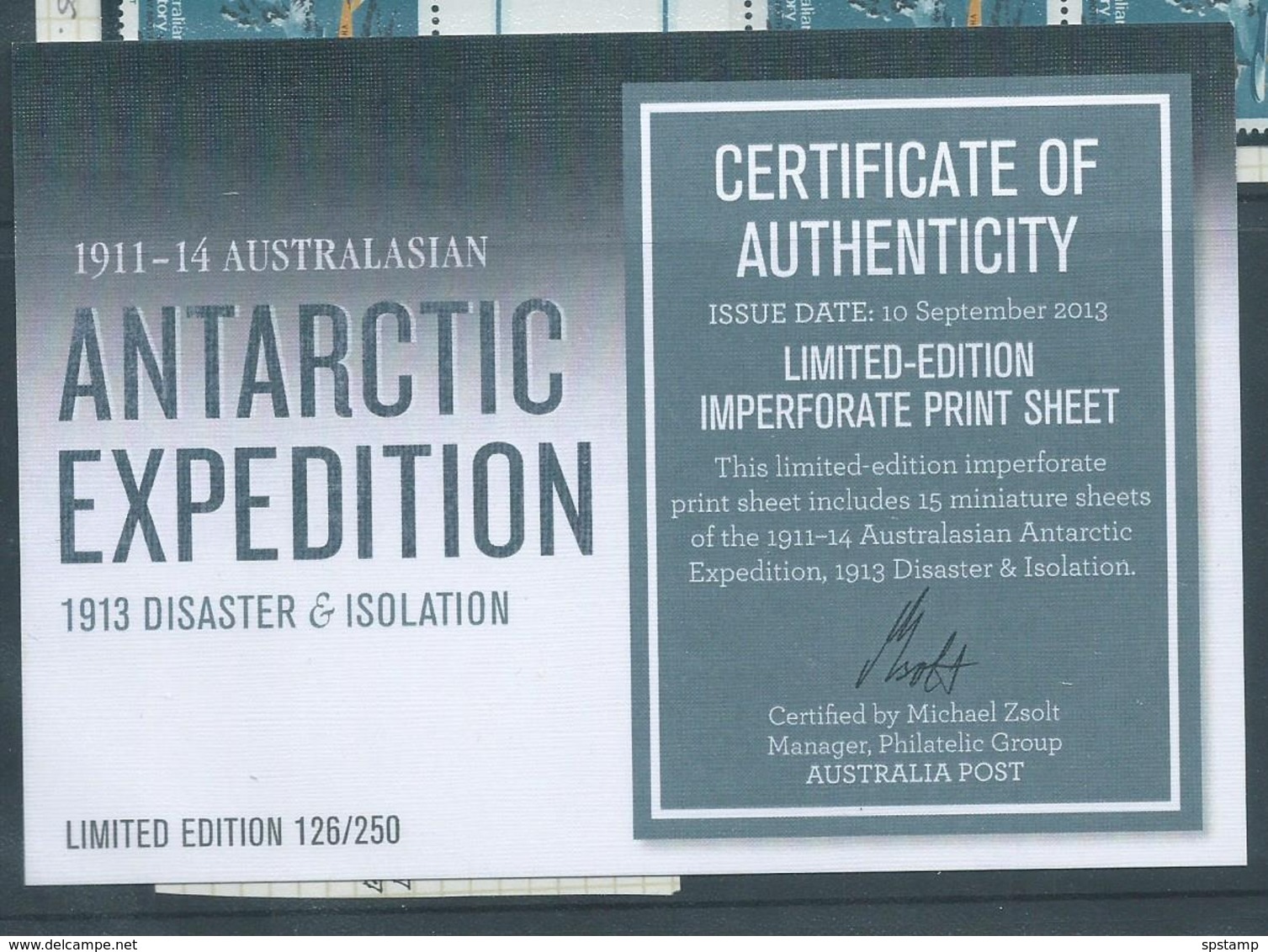 Australian Antarctic Territory 2013 Expedition Anniversary III Disaster & Isolation Imperforate Miniature Sheet MNH - Unused Stamps