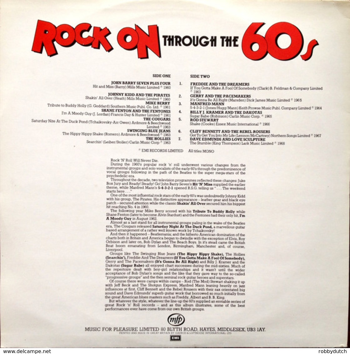 * LP *  ROCK ON THROUGH THE 60s - Various Artists - Compilations