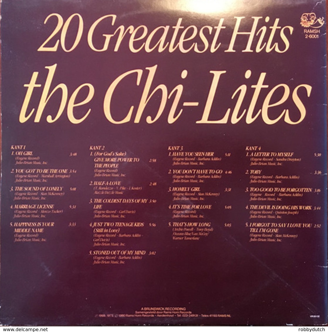 * 2LP *  THE CHI-LITES - 20 GREATEST HITS (Holland 1978 EX-) - Soul - R&B