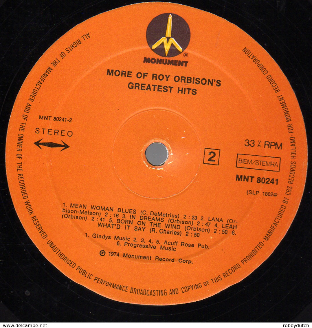 * LP *  MORE OF ROY ORBISONŚ GREATEST HITS (Holland 1974) - Rock