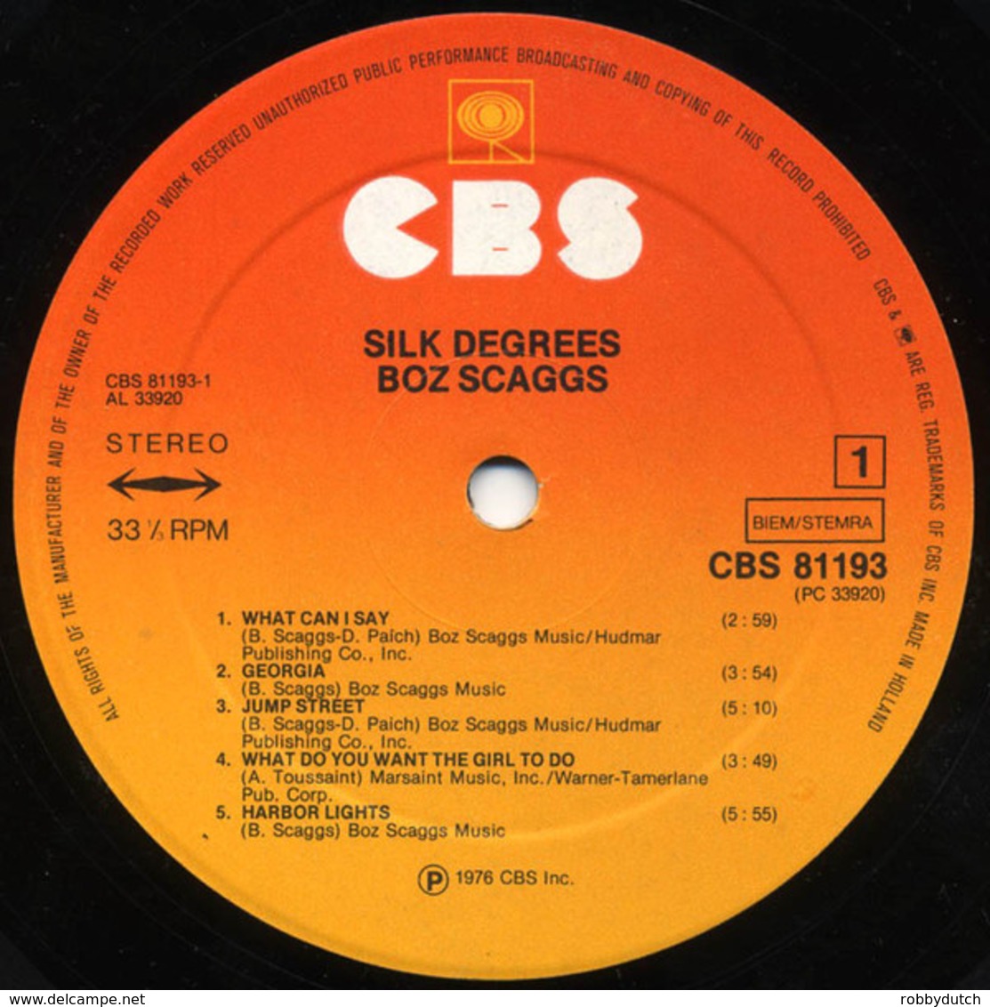 * LP *  BOZ SCAGGS - SILK DEGREES (Holland 1976) - Disco, Pop