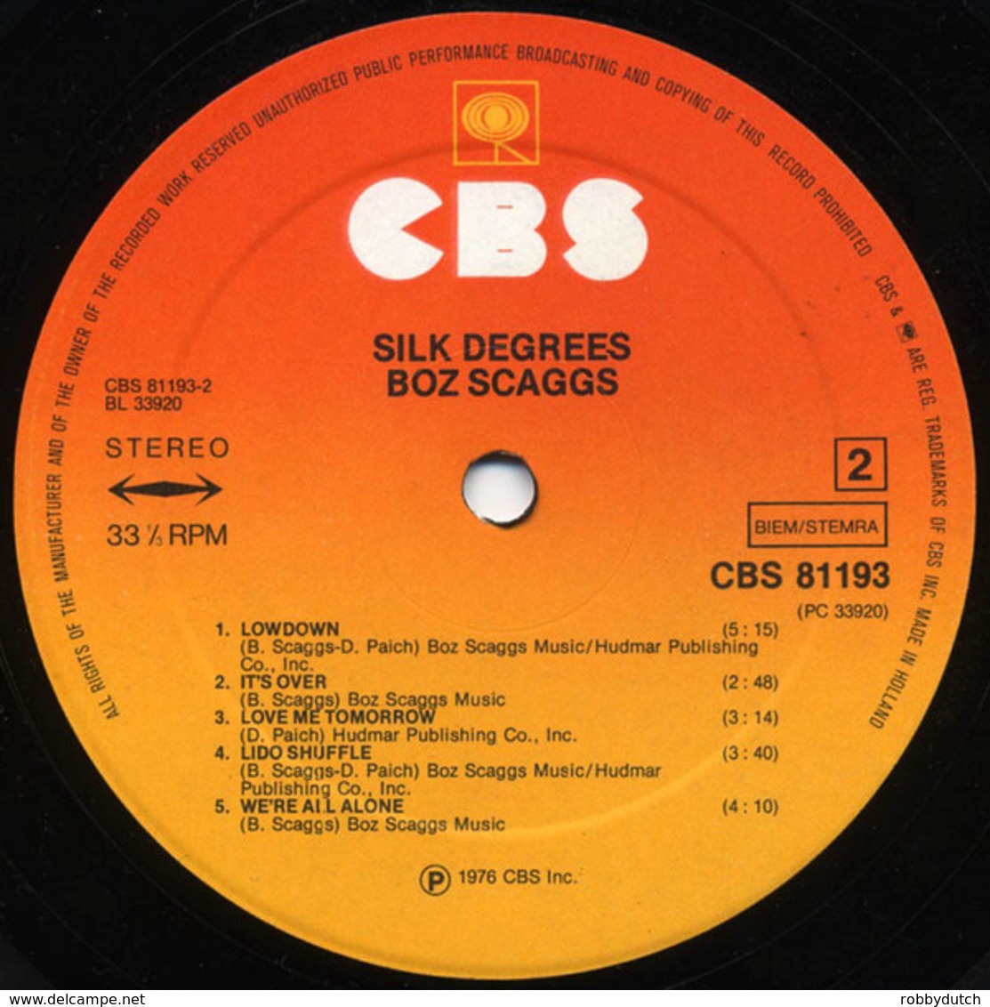 * LP *  BOZ SCAGGS - SILK DEGREES (Holland 1976) - Disco & Pop