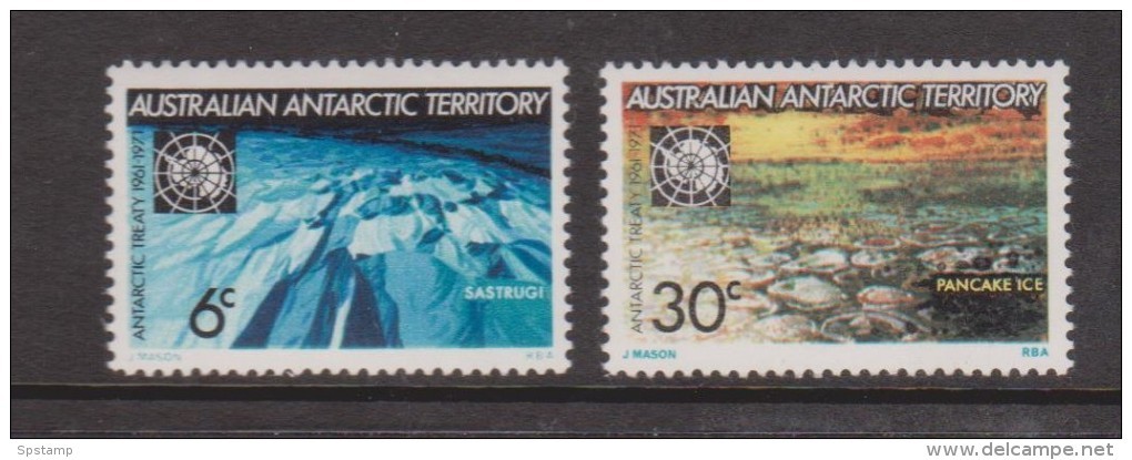 Australian Antarctic Territory 1971 Treaty Ice & Snow Formations Set 2 MNH - Unused Stamps