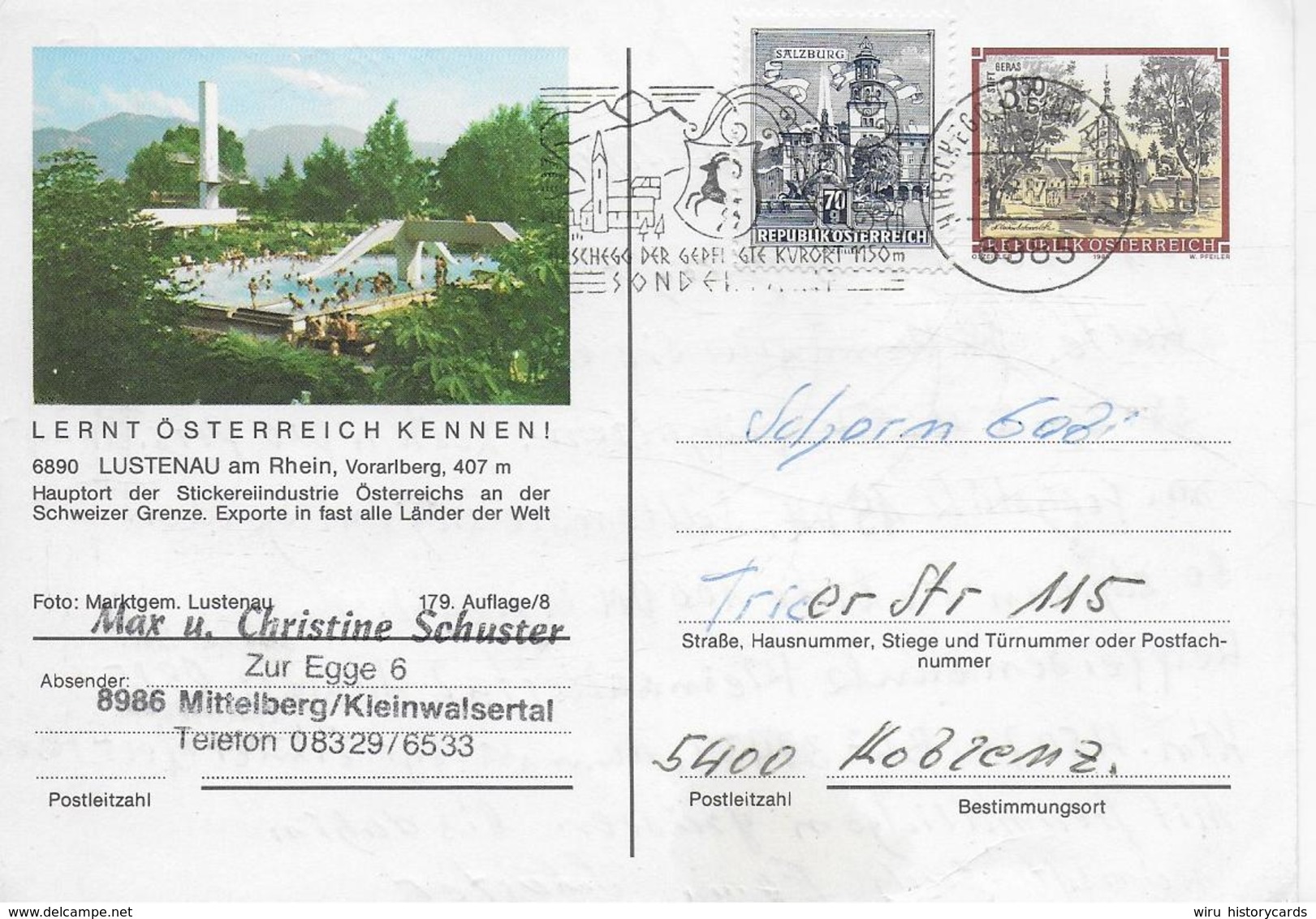 AK 0324  Lustenau - Freibad / Bildpostkarte Um 1987 - Lustenau