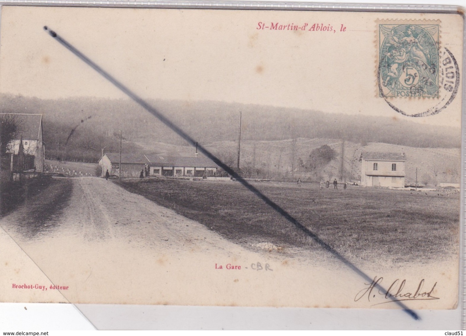 Saint Martin D'Ablois (51)  La Gare C.B.R.(carte Précurseur De 1906) - Altri & Non Classificati