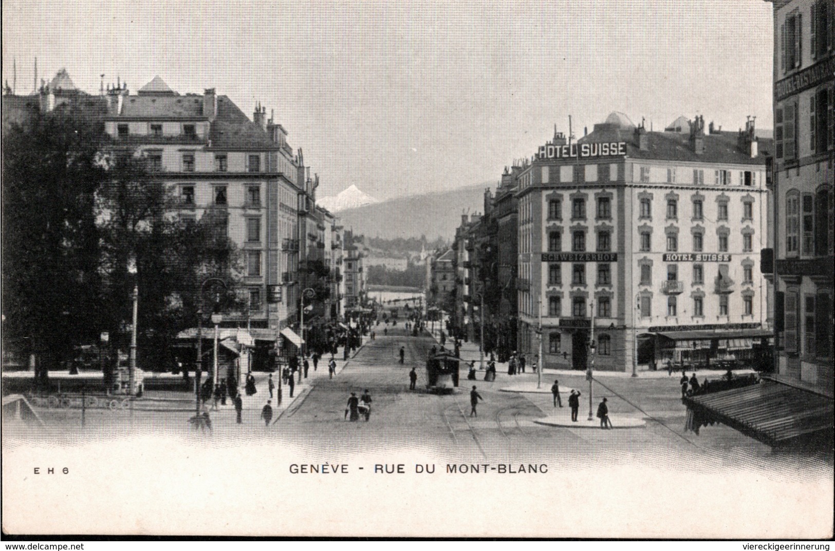 !  Alte Ansichtskarte, Carte Postale, Genf, Geneve, Rue Du Mont Blanc, Hotel Suisse, Schweiz - Genève