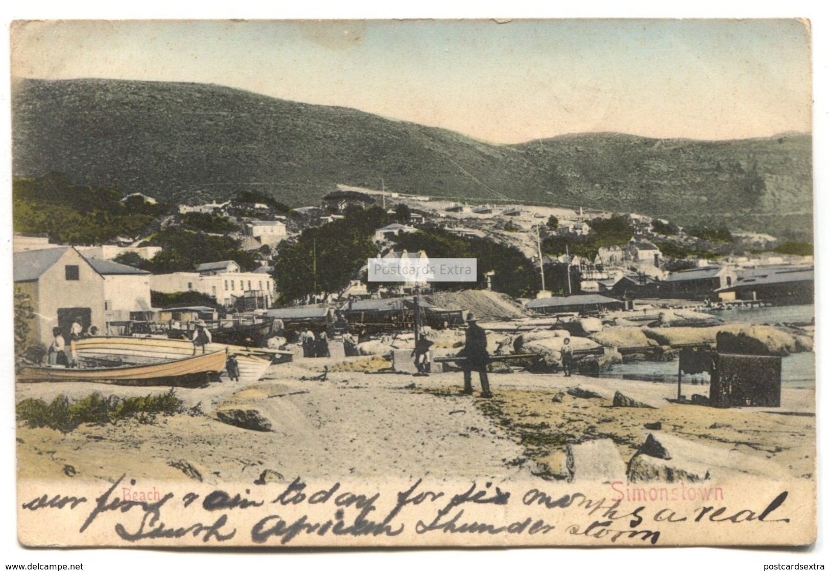 Simonstown, South Africa - Beach, Buildings - 1906 Used Postcard - South Africa