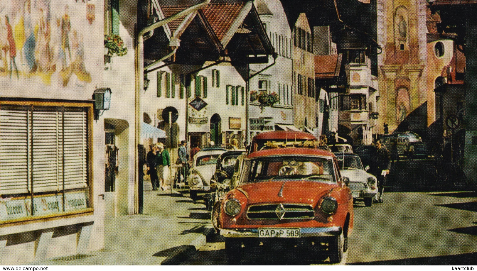 Mittenwald: BORGWARD ISABELLA TS, VW T1-BUS, 1200 KÄFER/COX, FORD TAUNUS 12M P4 - Obermarkt - PKW