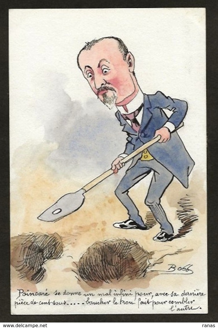 CPA Bobb Satirique Caricature Non Circulé Dessin Original Fait Main Politique Poincaré - Satira