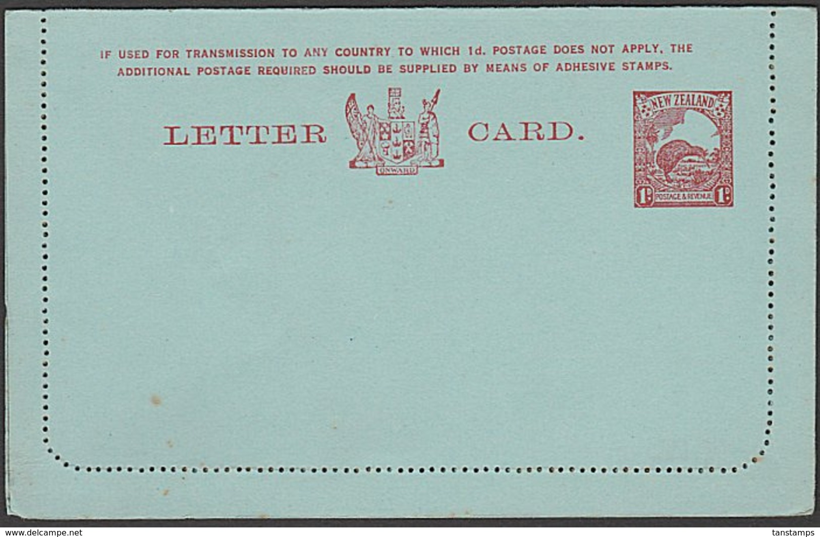1935 KIWI STATIONERY LETTERCARD - Postal Stationery